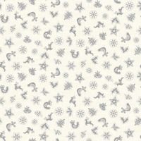 Makower Scandi 2023 Grey Scattered Icons on a white background