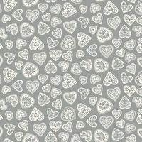 Makower Scandi 2023 White Hearts on a grey background