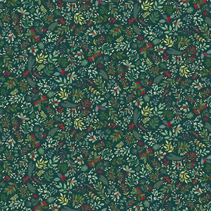 Makower Enchanted Foliage Dark Green